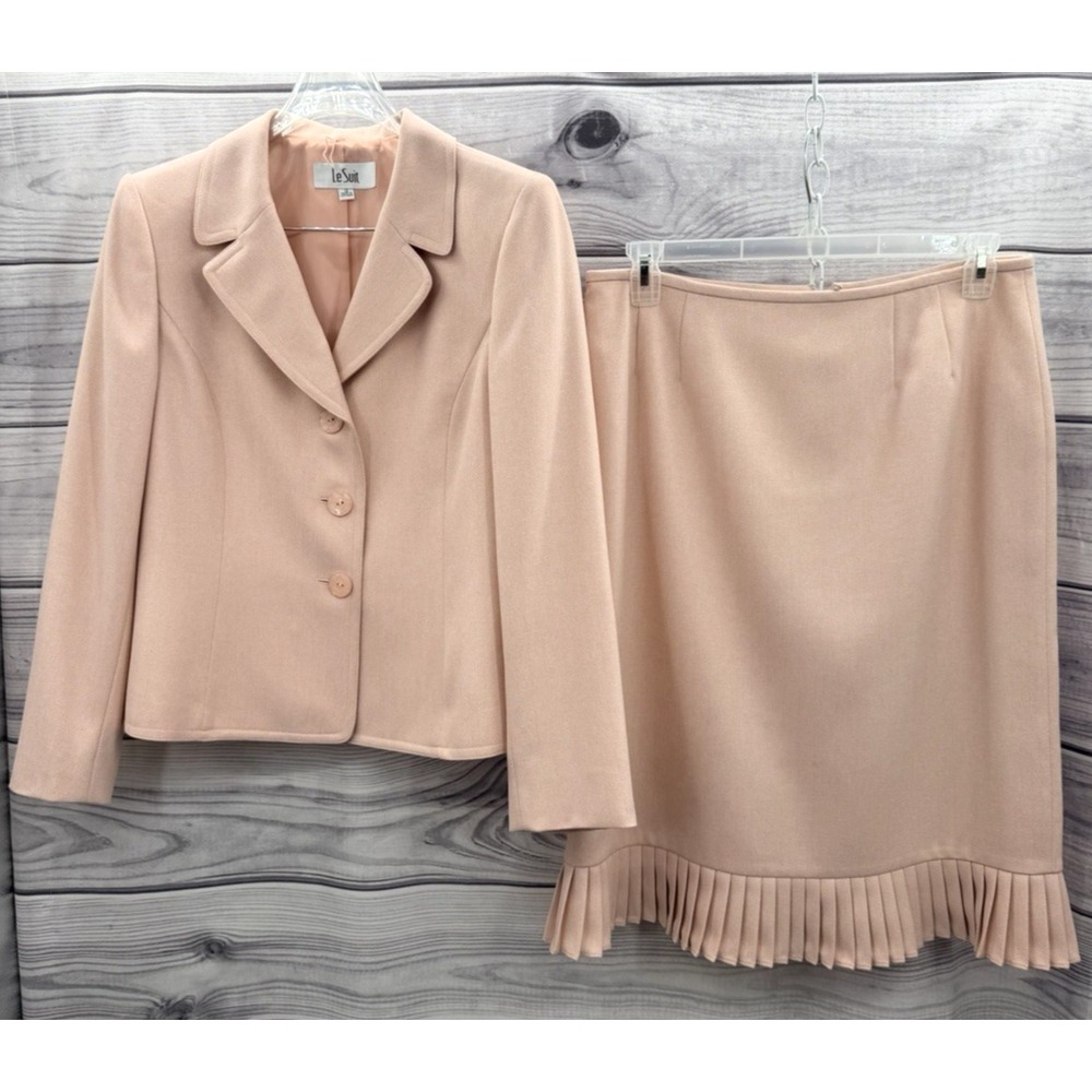 LESUIT ROSE PINK 2 PIECE SKIRT SUIT - WOMEN'S SIZE 12 - FULLY LINED